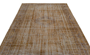 Brown Over Dyed Vintage Rug 6'3'' x 8'12'' ft 191 x 274 cm