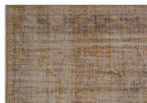 Brown Over Dyed Vintage Rug 6'3'' x 8'12'' ft 191 x 274 cm