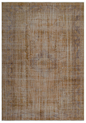Brown Over Dyed Vintage Rug 6'3'' x 8'12'' ft 191 x 274 cm