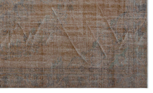 Brown Over Dyed Vintage Rug 5'7'' x 9'3'' ft 169 x 283 cm