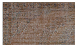 Brown Over Dyed Vintage Rug 5'7'' x 9'3'' ft 169 x 283 cm