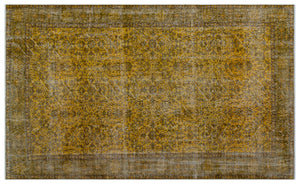 Yellow Over Dyed Vintage Rug 5'5'' x 8'11'' ft 166 x 272 cm