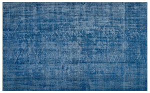 Blue Over Dyed Vintage Rug 6'1'' x 9'11'' ft 185 x 301 cm