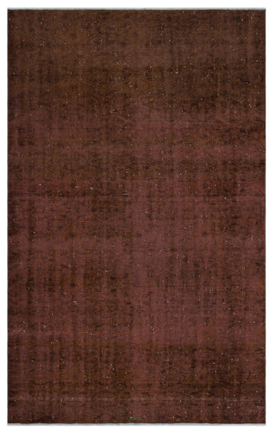 Brown Over Dyed Vintage Rug 6'0'' x 9'5'' ft 183 x 287 cm