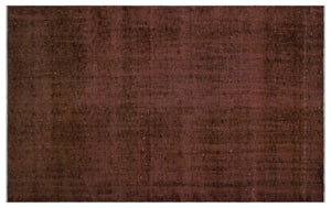 Brown Over Dyed Vintage Rug 6'0'' x 9'5'' ft 183 x 287 cm