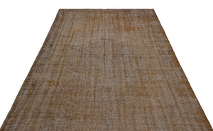 Brown Over Dyed Vintage Rug 6'1'' x 9'11'' ft 185 x 303 cm