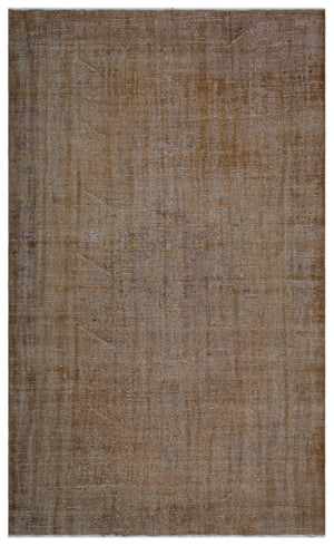Brown Over Dyed Vintage Rug 6'1'' x 9'11'' ft 185 x 303 cm