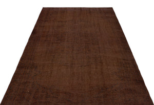 Brown Over Dyed Vintage Rug 5'3'' x 8'5'' ft 160 x 257 cm