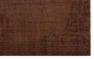 Brown Over Dyed Vintage Rug 5'3'' x 8'5'' ft 160 x 257 cm