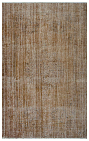 Brown Over Dyed Vintage Rug 6'0'' x 9'5'' ft 183 x 288 cm