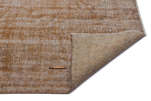 Brown Over Dyed Vintage Rug 6'0'' x 9'7'' ft 184 x 293 cm
