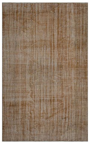 Brown Over Dyed Vintage Rug 6'0'' x 9'7'' ft 184 x 293 cm
