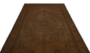 Brown Over Dyed Vintage Rug 6'3'' x 10'2'' ft 190 x 310 cm