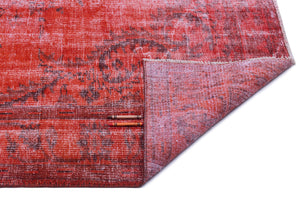 Orange Over Dyed Vintage Rug 6'1'' x 9'5'' ft 185 x 286 cm