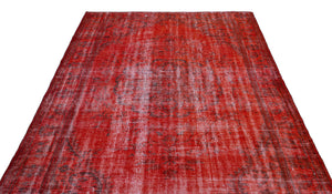 Orange Over Dyed Vintage Rug 6'1'' x 9'5'' ft 185 x 286 cm