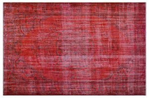Orange Over Dyed Vintage Rug 6'1'' x 9'5'' ft 185 x 286 cm