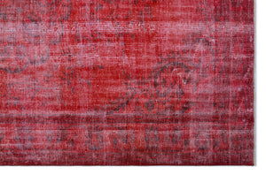 Orange Over Dyed Vintage Rug 6'1'' x 9'5'' ft 185 x 286 cm