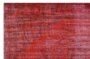 Orange Over Dyed Vintage Rug 6'1'' x 9'5'' ft 185 x 286 cm