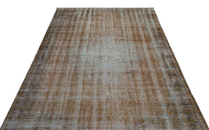 Brown Over Dyed Vintage Rug 5'9'' x 9'10'' ft 175 x 300 cm