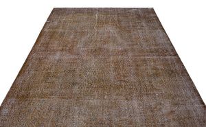 Brown Over Dyed Vintage Rug 6'6'' x 10'3'' ft 198 x 313 cm