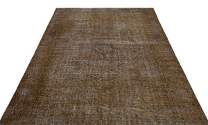 Brown Over Dyed Vintage Rug 6'0'' x 9'4'' ft 184 x 284 cm