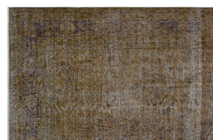 Brown Over Dyed Vintage Rug 6'0'' x 9'4'' ft 184 x 284 cm