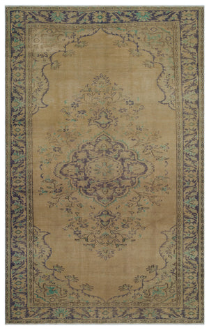 Brown Over Dyed Vintage Rug 5'9'' x 9'1'' ft 174 x 278 cm