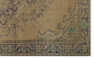 Brown Over Dyed Vintage Rug 5'9'' x 9'1'' ft 174 x 278 cm