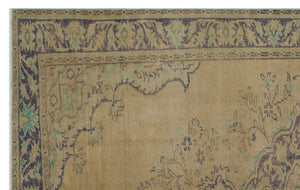 Brown Over Dyed Vintage Rug 5'9'' x 9'1'' ft 174 x 278 cm