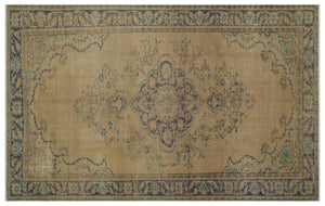 Brown Over Dyed Vintage Rug 5'9'' x 9'1'' ft 174 x 278 cm