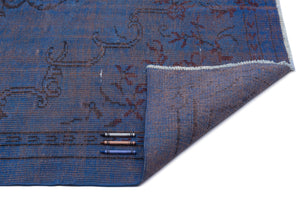 Blue Over Dyed Vintage Rug 4'10'' x 8'7'' ft 148 x 262 cm