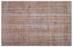 Brown Over Dyed Vintage Rug 5'6'' x 8'4'' ft 168 x 255 cm