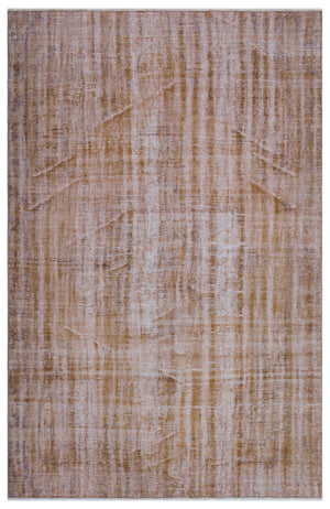 Brown Over Dyed Vintage Rug 5'6'' x 8'4'' ft 168 x 255 cm
