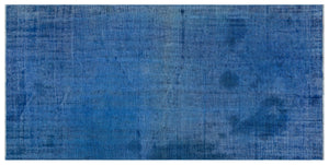 Blue Over Dyed Vintage Rug 4'3'' x 8'9'' ft 130 x 266 cm
