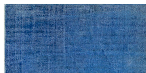 Blue Over Dyed Vintage Rug 4'3'' x 8'9'' ft 130 x 266 cm