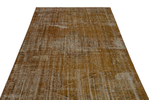 Brown Over Dyed Vintage Rug 4'10'' x 8'2'' ft 148 x 250 cm