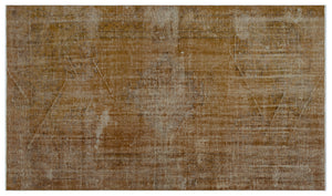 Brown Over Dyed Vintage Rug 4'10'' x 8'2'' ft 148 x 250 cm