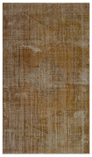 Brown Over Dyed Vintage Rug 4'10'' x 8'2'' ft 148 x 250 cm