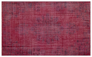 Red Over Dyed Vintage Rug 5'8'' x 8'12'' ft 173 x 274 cm