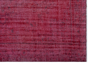 Red Over Dyed Vintage Rug 6'6'' x 9'0'' ft 197 x 275 cm