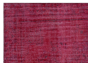 Red Over Dyed Vintage Rug 6'6'' x 9'0'' ft 197 x 275 cm