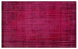 Red Over Dyed Vintage Rug 5'10'' x 9'5'' ft 177 x 287 cm