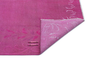 Fuchsia Over Dyed Vintage Rug 5'1'' x 8'6'' ft 155 x 258 cm