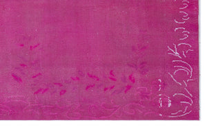 Fuchsia Over Dyed Vintage Rug 5'1'' x 8'6'' ft 155 x 258 cm
