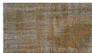 Brown Over Dyed Vintage Rug 5'3'' x 9'1'' ft 161 x 277 cm
