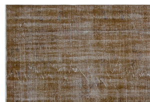 Brown Over Dyed Vintage Rug 6'0'' x 8'9'' ft 184 x 267 cm