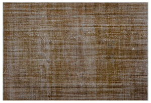 Brown Over Dyed Vintage Rug 6'0'' x 8'9'' ft 184 x 267 cm