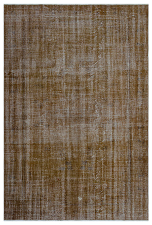 Brown Over Dyed Vintage Rug 6'0'' x 8'9'' ft 184 x 267 cm
