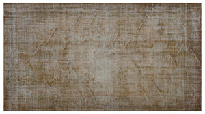 Brown Over Dyed Vintage Rug 5'6'' x 10'0'' ft 168 x 305 cm