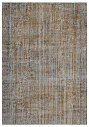 Brown Over Dyed Vintage Rug 6'2'' x 8'6'' ft 187 x 260 cm